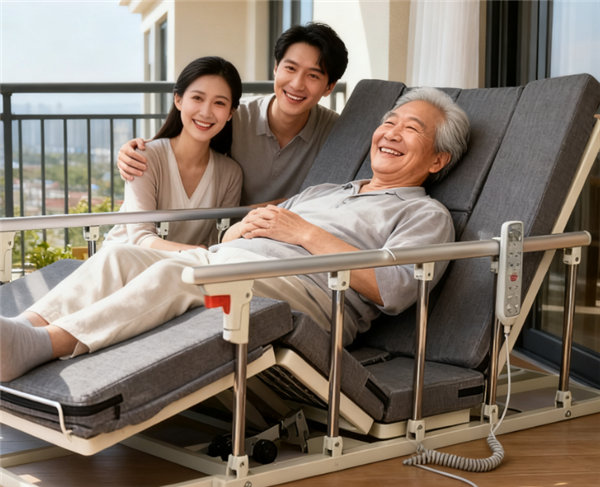 奢曼舒护理床 — 家庭实拍图，温馨照护场景